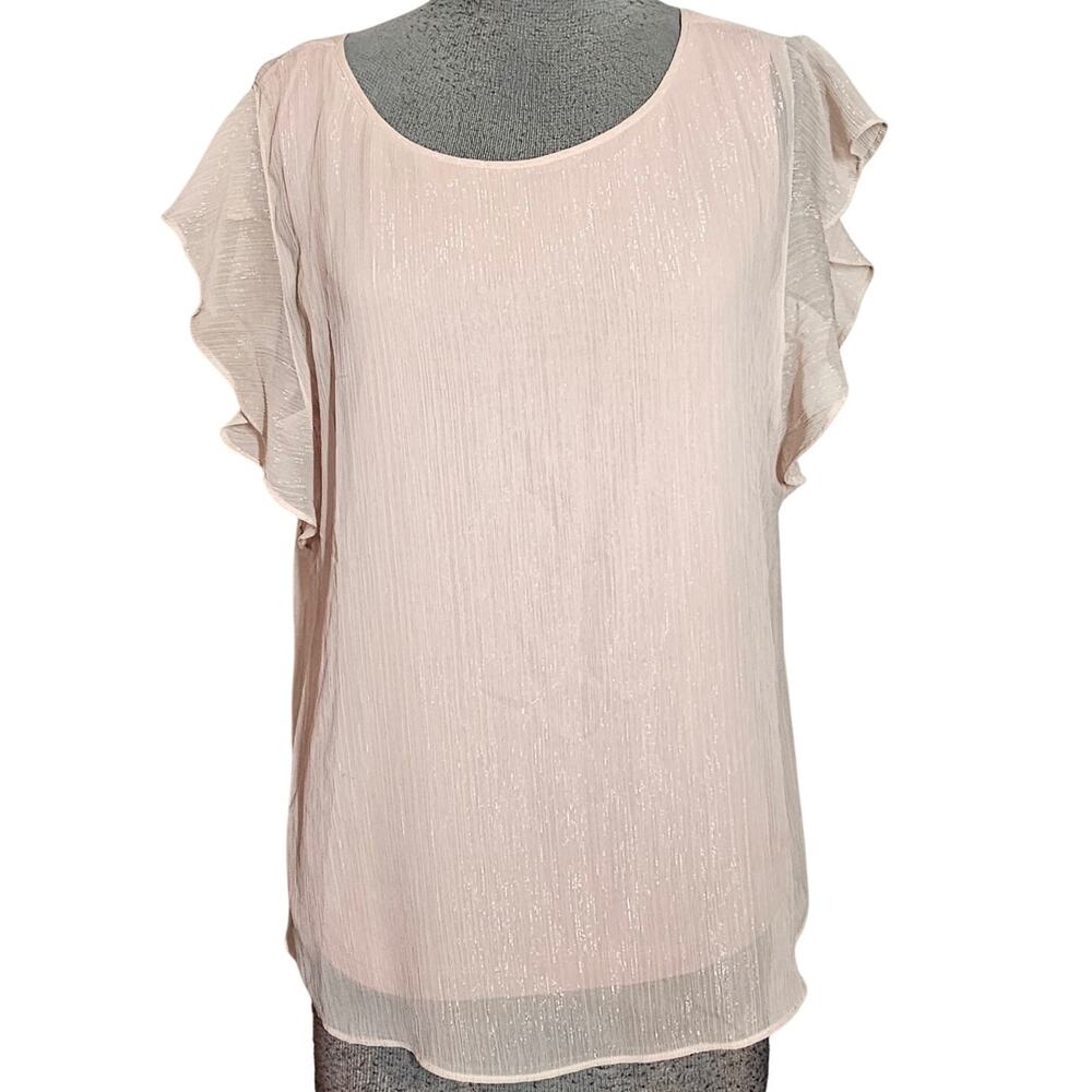 Vince Camuto Pink Metallic Blouse Size Medium